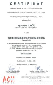 Technik diagnostik tribotechnik - Ing. Ondrej Tomčík