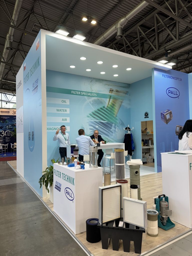 Filter Technik stand displaying filtration elements at MSV Brno 2024